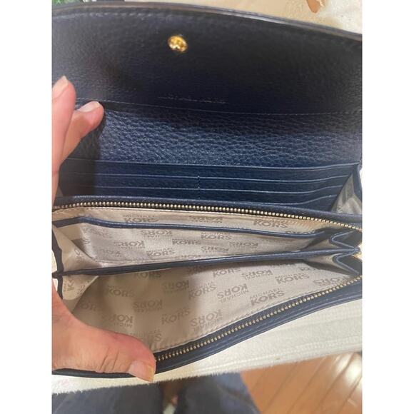 Michael Kors JET SET blue leather wallet (400 - Picture 6 of 7